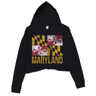 MARYLAND STATE FLAG ANNAPOLIS BALTIMORE CHESAPEAKE BAY Crop Fleece Hoodie