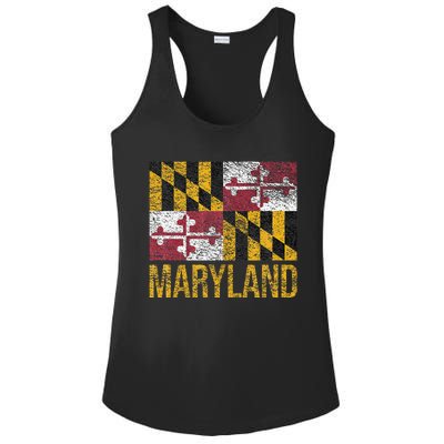 MARYLAND STATE FLAG ANNAPOLIS BALTIMORE CHESAPEAKE BAY Ladies PosiCharge Competitor Racerback Tank