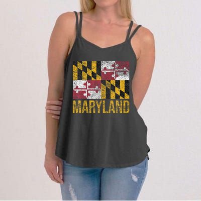 MARYLAND STATE FLAG ANNAPOLIS BALTIMORE CHESAPEAKE BAY Women's Strappy Tank