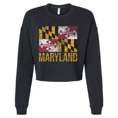 MARYLAND STATE FLAG ANNAPOLIS BALTIMORE CHESAPEAKE BAY Cropped Pullover Crew