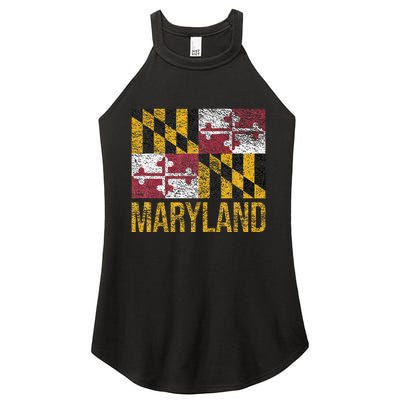 MARYLAND STATE FLAG ANNAPOLIS BALTIMORE CHESAPEAKE BAY Women's Perfect Tri Rocker Tank