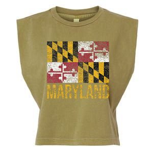 MARYLAND STATE FLAG ANNAPOLIS BALTIMORE CHESAPEAKE BAY Garment-Dyed Women's Muscle Tee