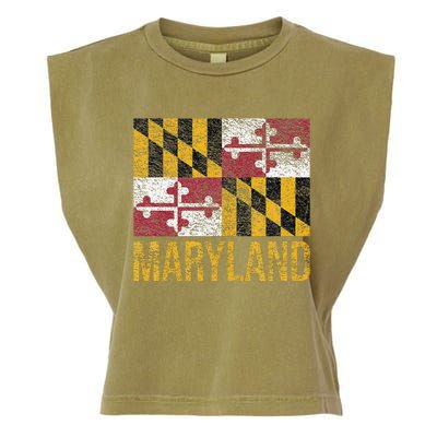 MARYLAND STATE FLAG ANNAPOLIS BALTIMORE CHESAPEAKE BAY Garment-Dyed Women's Muscle Tee