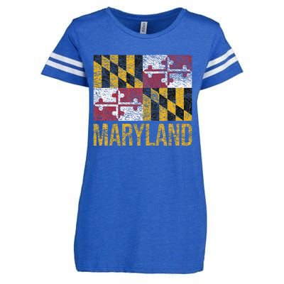 MARYLAND STATE FLAG ANNAPOLIS BALTIMORE CHESAPEAKE BAY Enza Ladies Jersey Football T-Shirt