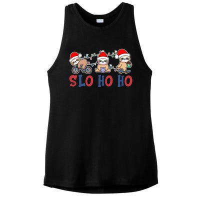 Merry Slothmas Funny Sloth Christmas Cute Animal Kingdom Gift Ladies PosiCharge Tri-Blend Wicking Tank