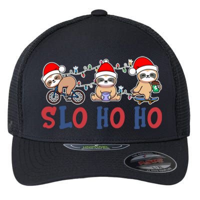 Merry Slothmas Funny Sloth Christmas Cute Animal Kingdom Gift Flexfit Unipanel Trucker Cap