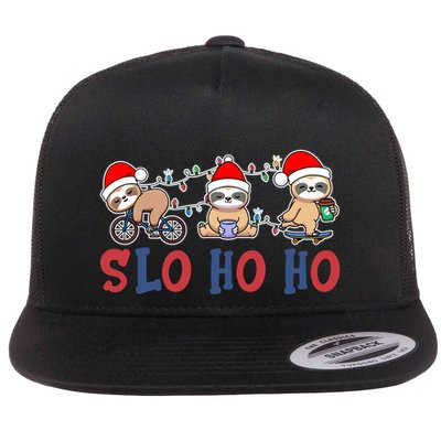 Merry Slothmas Funny Sloth Christmas Cute Animal Kingdom Gift Flatbill Hat