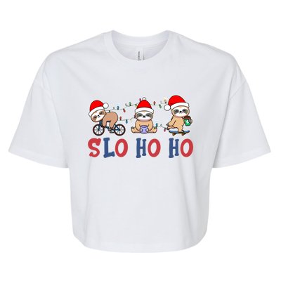 Merry Slothmas Funny Sloth Christmas Cute Animal Kingdom Gift Bella+Canvas Jersey Crop Tee