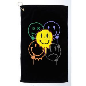 Melting Smile Face Smiling Melted Dripping Cute Happy Platinum Collection Golf Towel