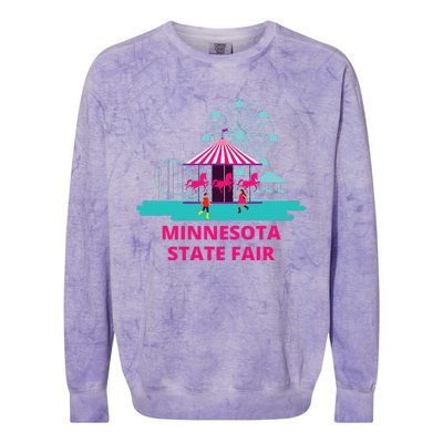 Minnesota State Fair Rollercoaster Ferris Wheel Amusement Colorblast Crewneck Sweatshirt