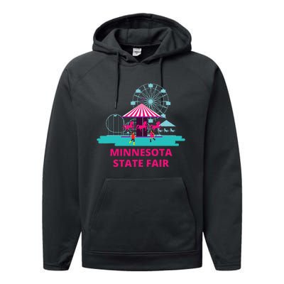 Minnesota State Fair Rollercoaster Ferris Wheel Amusement Performance Fleece Hoodie