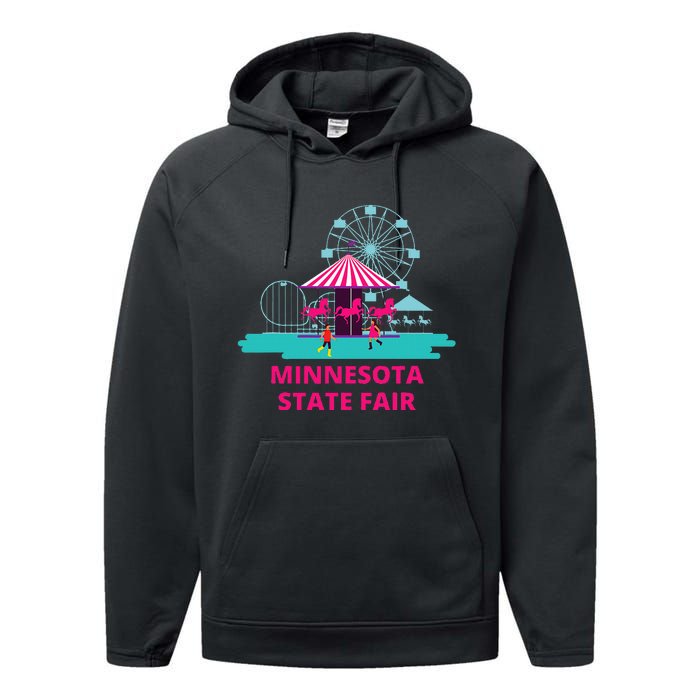 Minnesota State Fair Rollercoaster Ferris Wheel Amusement Performance Fleece Hoodie