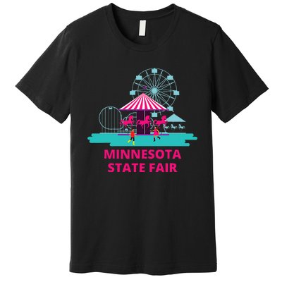 Minnesota State Fair Rollercoaster Ferris Wheel Amusement Premium T-Shirt