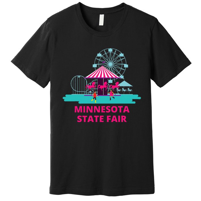 Minnesota State Fair Rollercoaster Ferris Wheel Amusement Premium T-Shirt