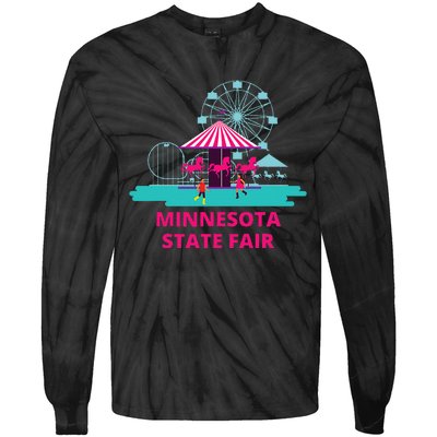 Minnesota State Fair Rollercoaster Ferris Wheel Amusement Tie-Dye Long Sleeve Shirt