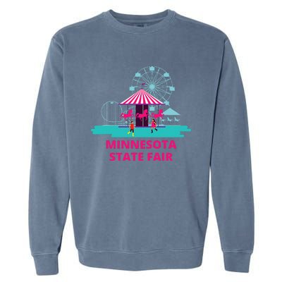 Minnesota State Fair Rollercoaster Ferris Wheel Amusement Garment-Dyed Sweatshirt