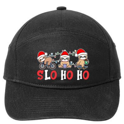 Merry Slothmas Funny Sloth Christmas Cute Animal Kingdom Gift 7-Panel Snapback Hat