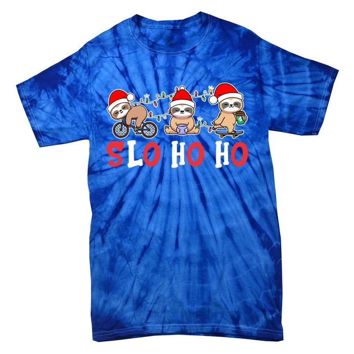 Merry Slothmas Funny Sloth Christmas Cute Animal Kingdom Gift Tie-Dye T-Shirt