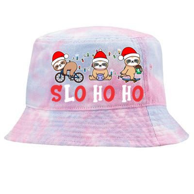 Merry Slothmas Funny Sloth Christmas Cute Animal Kingdom Gift Tie-Dyed Bucket Hat