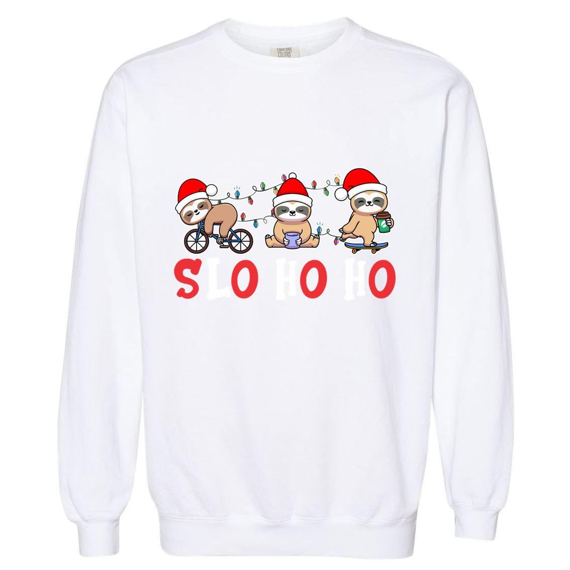 Merry Slothmas Funny Sloth Christmas Cute Animal Kingdom Gift Garment-Dyed Sweatshirt