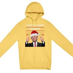 Maga SantaS Favorite President Funny Trump Xmas Pajamas Great Gift Premium Pullover Hoodie