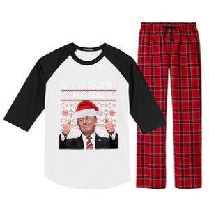 Maga SantaS Favorite President Funny Trump Xmas Pajamas Great Gift Raglan Sleeve Pajama Set