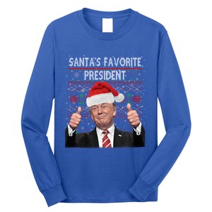 Maga SantaS Favorite President Funny Trump Xmas Pajamas Great Gift Long Sleeve Shirt