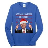 Maga SantaS Favorite President Funny Trump Xmas Pajamas Great Gift Tall Long Sleeve T-Shirt