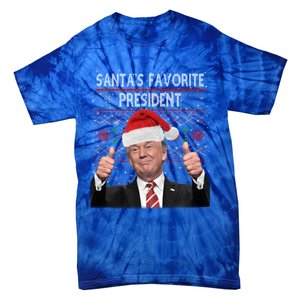 Maga SantaS Favorite President Funny Trump Xmas Pajamas Great Gift Tie-Dye T-Shirt