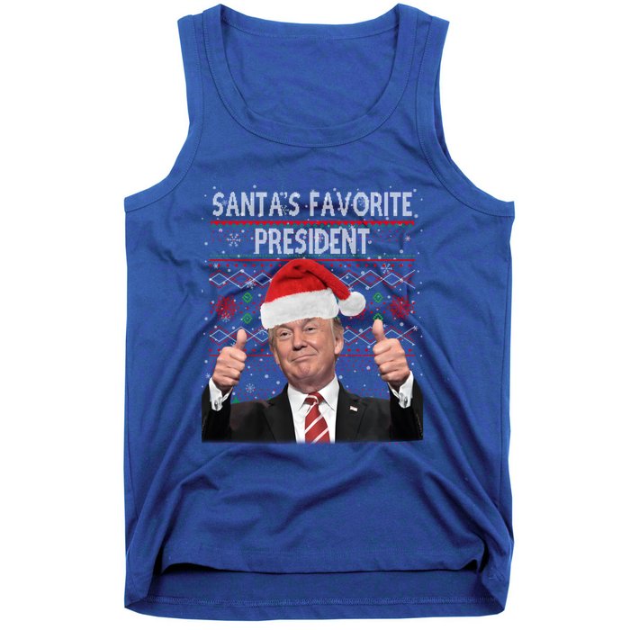 Maga SantaS Favorite President Funny Trump Xmas Pajamas Great Gift Tank Top