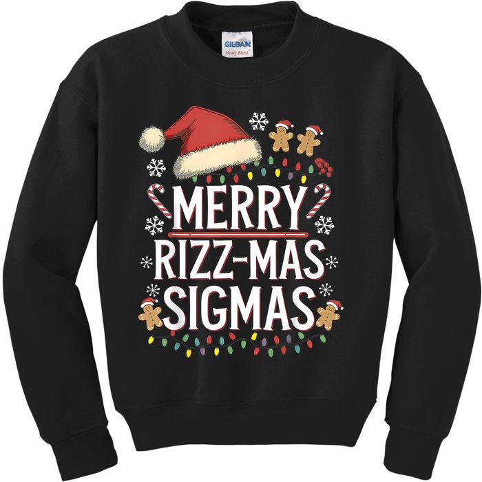 Merry Sigmas Funny Gen Alpha Xmas Santa Christmas Kids Sweatshirt