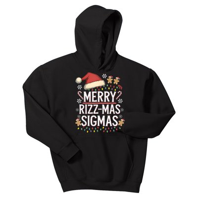 Merry Sigmas Funny Gen Alpha Xmas Santa Christmas Kids Hoodie