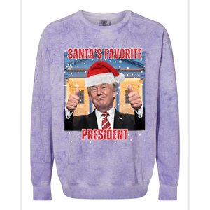 Maga SantaS Favorite President Funny Trump Xmas Pajamas Gift Colorblast Crewneck Sweatshirt