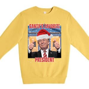 Maga SantaS Favorite President Funny Trump Xmas Pajamas Gift Premium Crewneck Sweatshirt