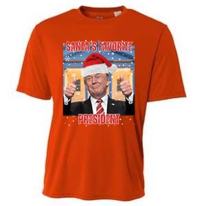 Maga SantaS Favorite President Funny Trump Xmas Pajamas Gift Cooling Performance Crew T-Shirt