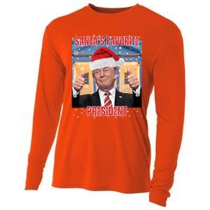 Maga SantaS Favorite President Funny Trump Xmas Pajamas Gift Cooling Performance Long Sleeve Crew