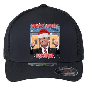 Maga SantaS Favorite President Funny Trump Xmas Pajamas Gift Flexfit Unipanel Trucker Cap