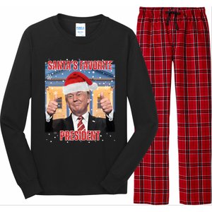 Maga SantaS Favorite President Funny Trump Xmas Pajamas Gift Long Sleeve Pajama Set