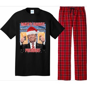 Maga SantaS Favorite President Funny Trump Xmas Pajamas Gift Pajama Set