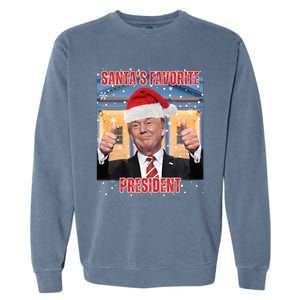 Maga SantaS Favorite President Funny Trump Xmas Pajamas Gift Garment-Dyed Sweatshirt