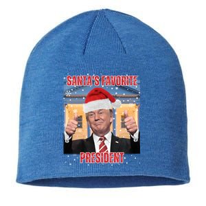 Maga SantaS Favorite President Funny Trump Xmas Pajamas Gift Sustainable Beanie