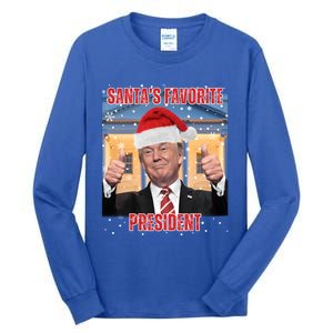 Maga SantaS Favorite President Funny Trump Xmas Pajamas Gift Tall Long Sleeve T-Shirt