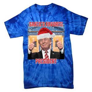 Maga SantaS Favorite President Funny Trump Xmas Pajamas Gift Tie-Dye T-Shirt