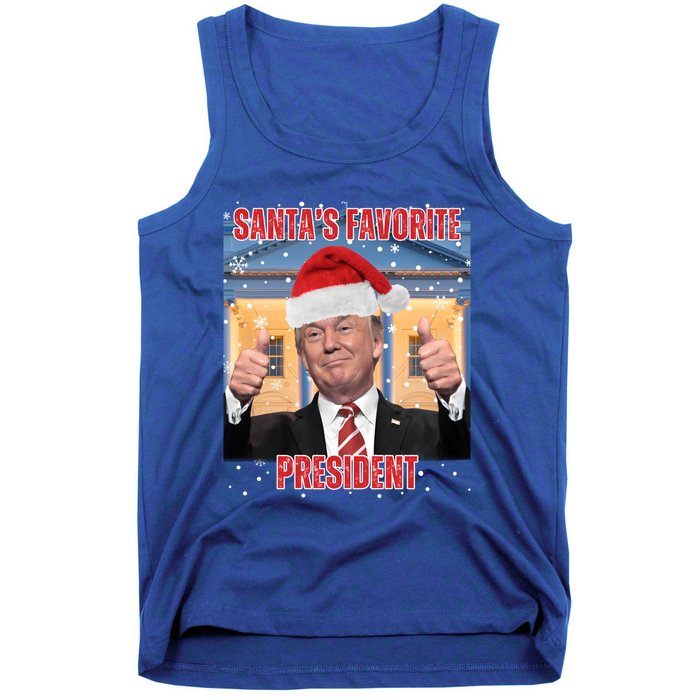 Maga SantaS Favorite President Funny Trump Xmas Pajamas Gift Tank Top