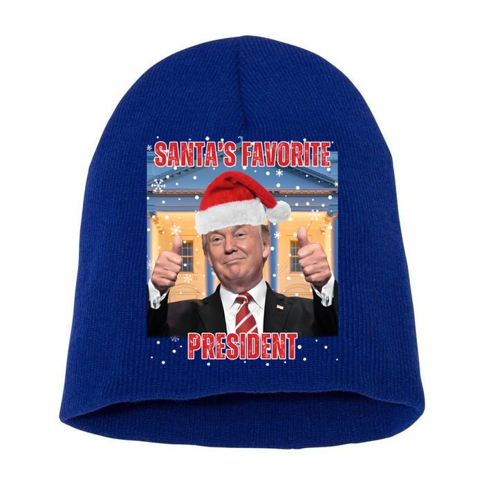 Maga SantaS Favorite President Funny Trump Xmas Pajamas Gift Short Acrylic Beanie