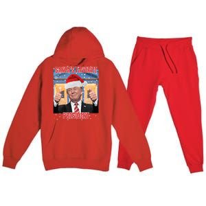 Maga SantaS Favorite President Funny Trump Xmas Pajamas Gift Premium Hooded Sweatsuit Set