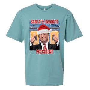 Maga SantaS Favorite President Funny Trump Xmas Pajamas Gift Sueded Cloud Jersey T-Shirt