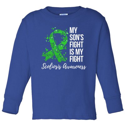 My Son’S Fight Is My Fight Scoliosis Awareness Meaningful Gift Toddler Long Sleeve Shirt