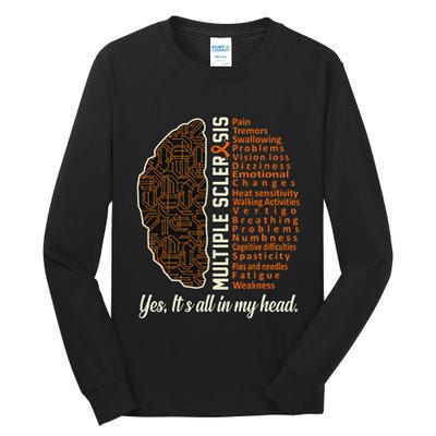 Multiple Sclerosis Facts Ms Awareness Support Graphic Tall Long Sleeve T-Shirt