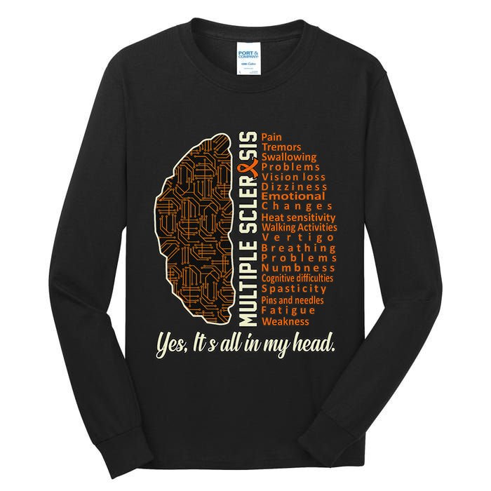 Multiple Sclerosis Facts Ms Awareness Support Graphic Tall Long Sleeve T-Shirt